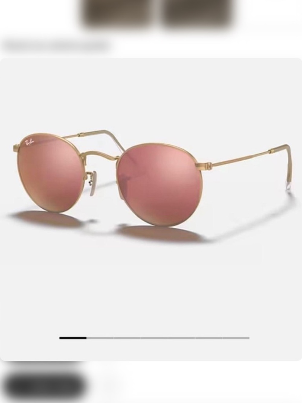Ray-Ban Round Metal Sunglasses in Gold with Pink Lenses